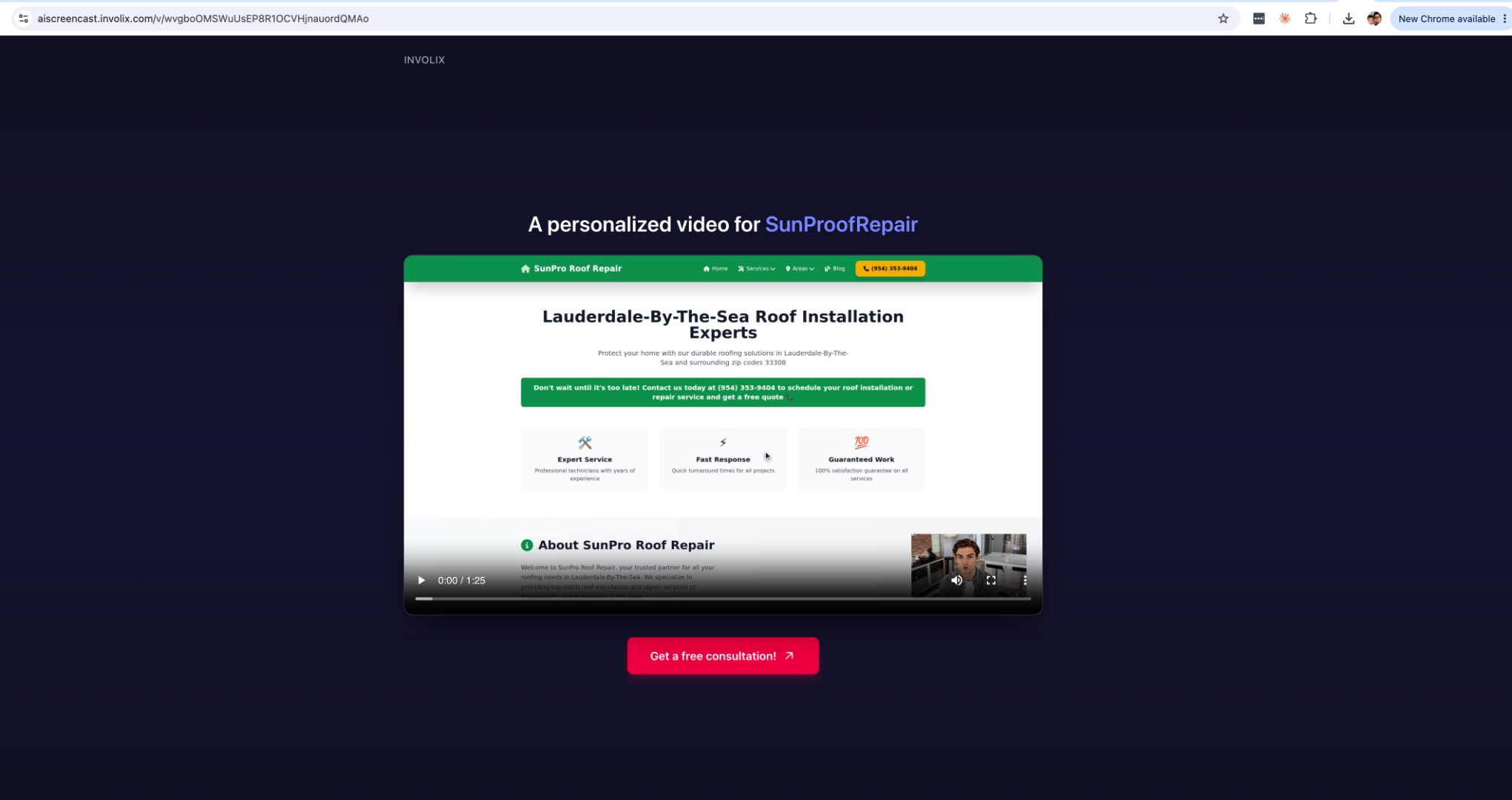 A finished personalized video page created by PersonAIble